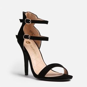 Chase + Chloe Black Strappy High Heel Sandals
